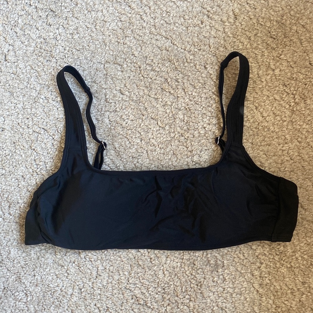 Target Xhilaration Swim Bikini Top Size XL Black Adjustable Straps